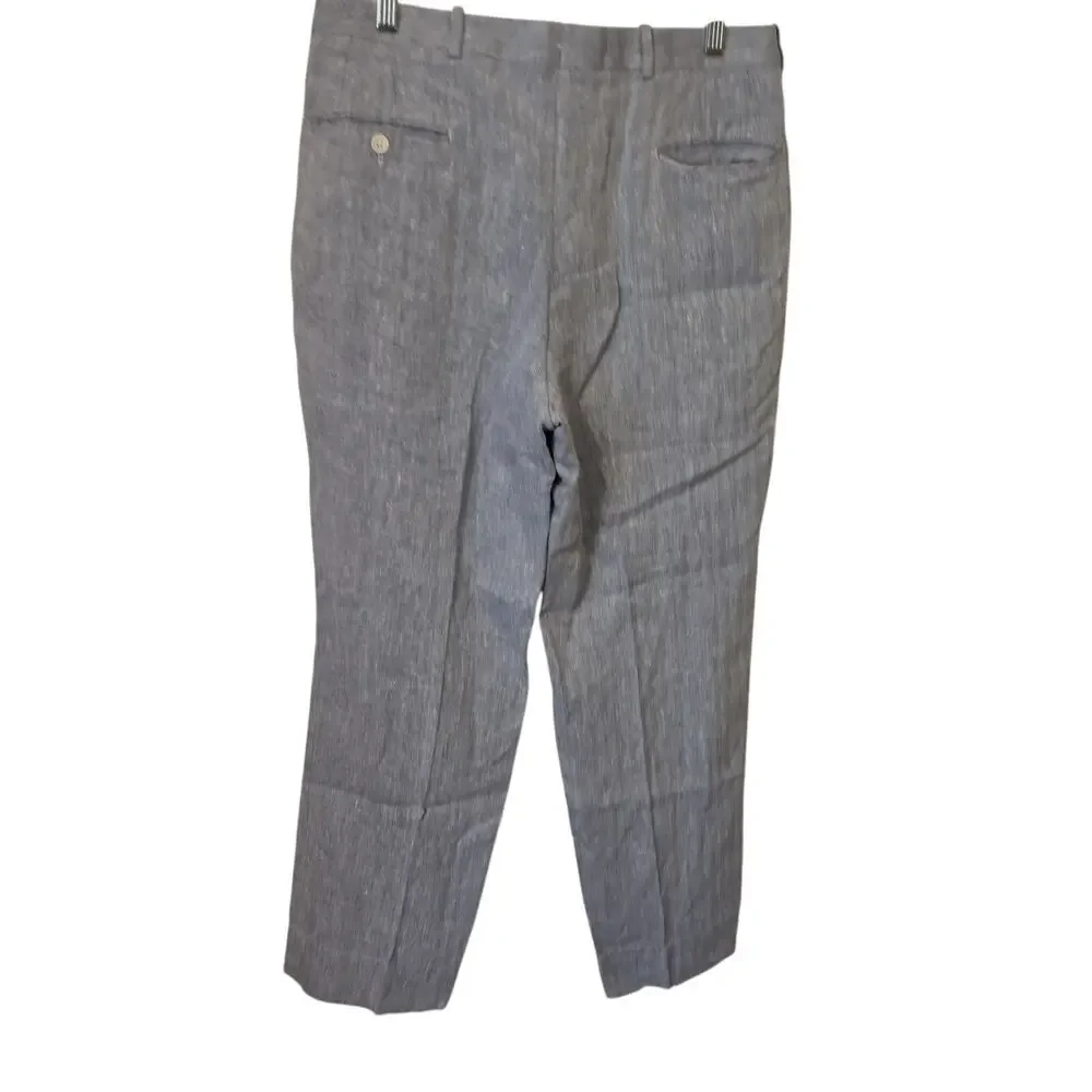Men's Linen Pants Sz 33 Holland Sherry Casual Trousers Pennsylvania Corbin Blue